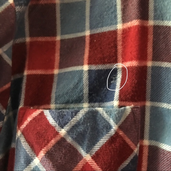 Vintage Buffalo Check Plaid Flannel Red Blue Button Down Shacket Shirt Jacket - Picture 4 of 5